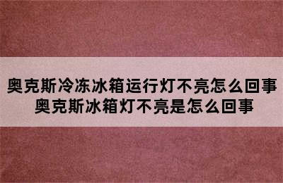 奥克斯冷冻冰箱运行灯不亮怎么回事 奥克斯冰箱灯不亮是怎么回事